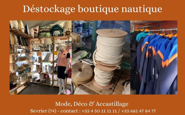 Boutique Nautique - Déstockage. Mode et déco marine - Accastillage