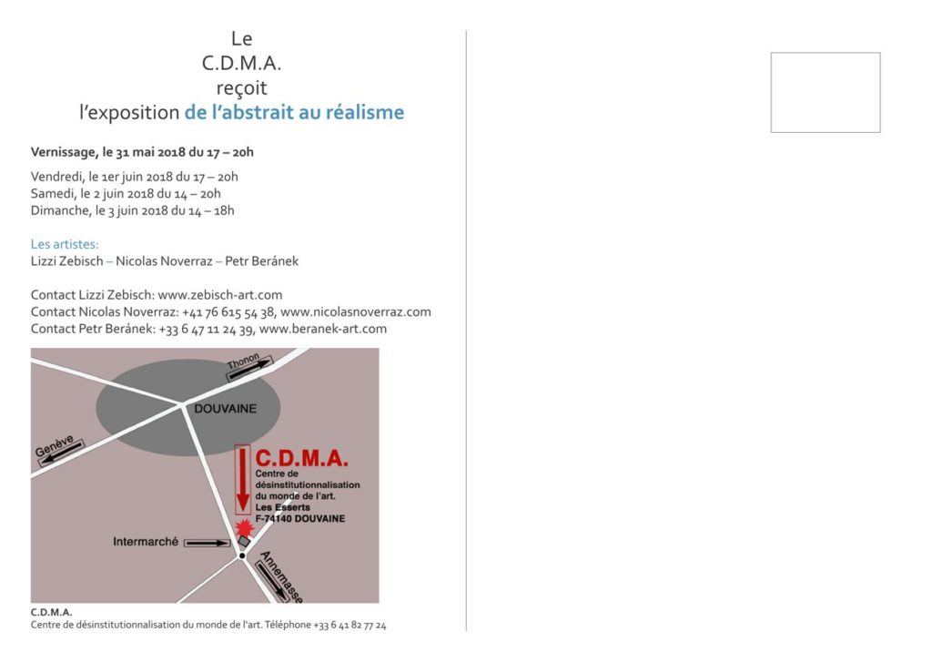 De l’abstrait au réalisme : Lizzi Zebisch - Nicolas Noverraz - Petr Beránek